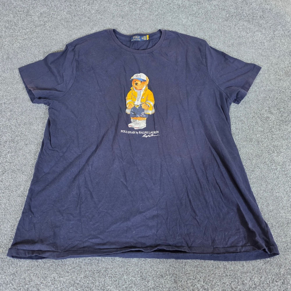 Polo Ralph Lauren Mens XL Navy Blue Polo Bear Graphic Short Sleeve T-Shirt
